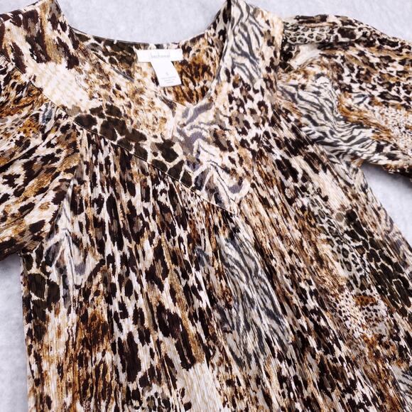 Patio Dress Sz S Animal Leopard Print Side Pockets MUMU Lounge Pullover Boho - Picture 12 of 13